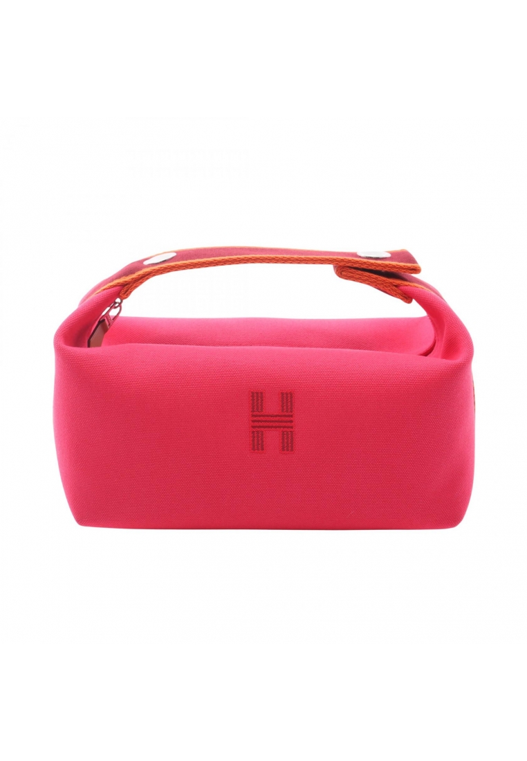 Hermès Pre-Loved Hermès Bride-a-Brac PM hibiscus Handbag canvas Pink purple Bordeaux orange silver h