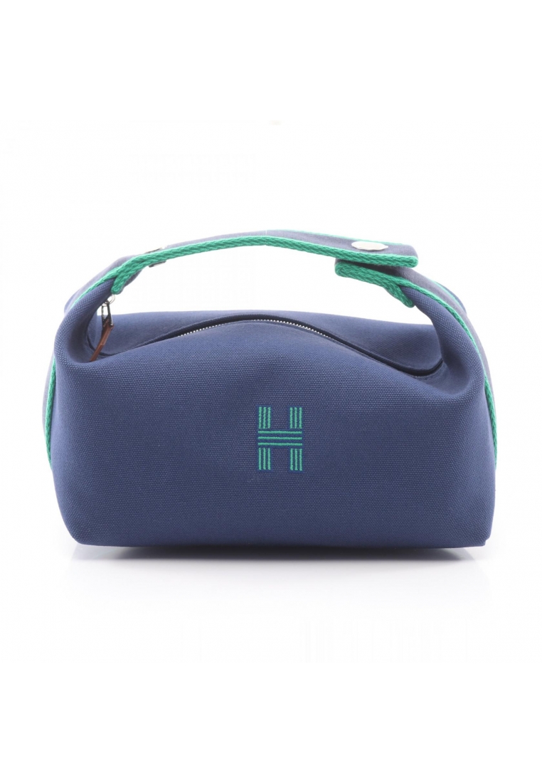 Hermès Pre-Loved Hermès Bride-a-Brac PM blue marine Handbag canvas Navy green silver hardware