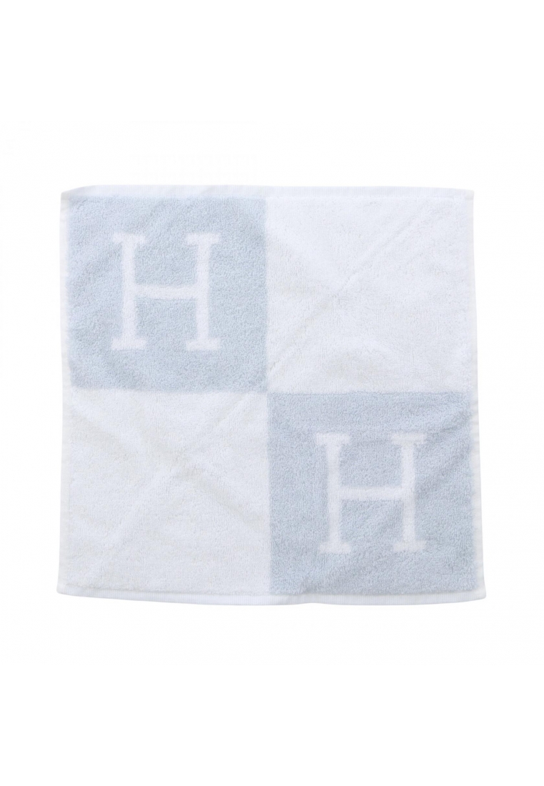 Hermès Pre-Loved Hermès Carre Towel Avalon Blue Glacier towel cotton white Light blue