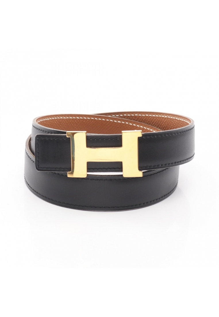 Hermès Pre-Loved Hermès Constance H-belt reversible belt leather black gold hardware □ A stamp