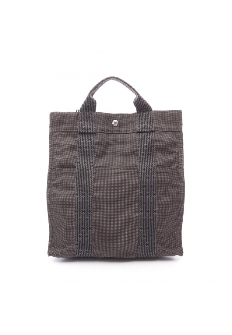 Hermès Pre-Loved Hermès Yell line Ado MM Backpack rucksack nylon canvas Dark gray silver hardware