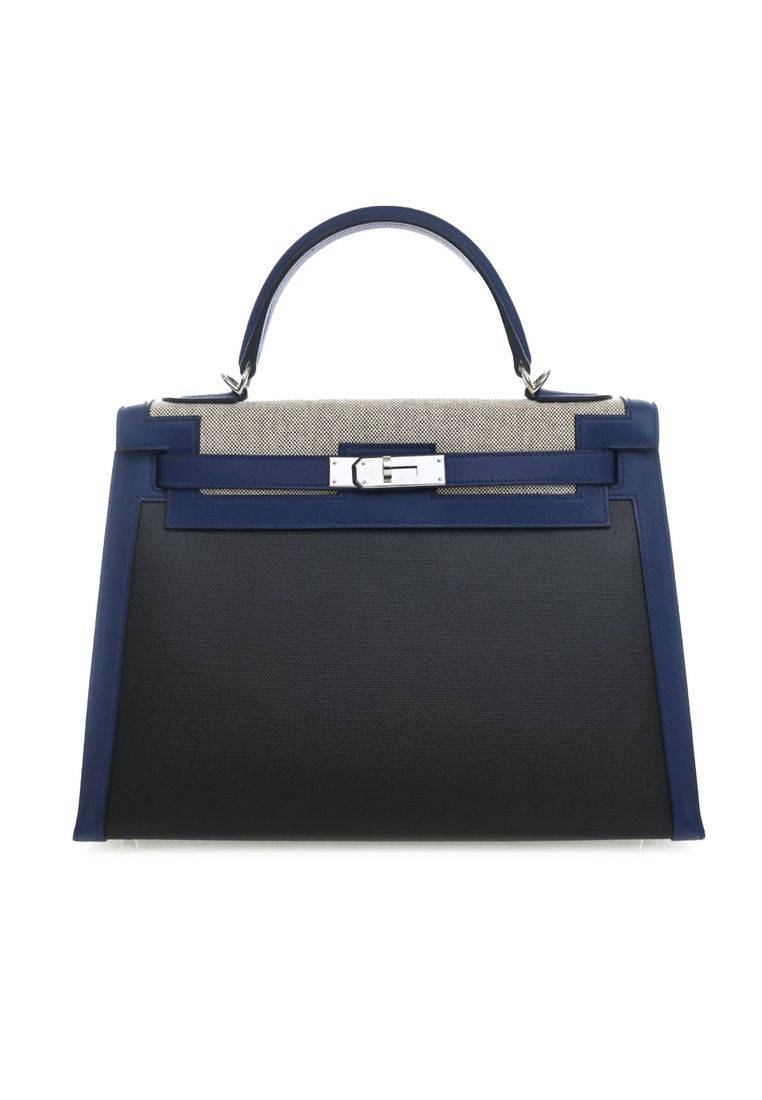 Hermès Pre-Loved Hermès Tricolor Swift And Toile H Berline Kelly Ii Sellier 32
