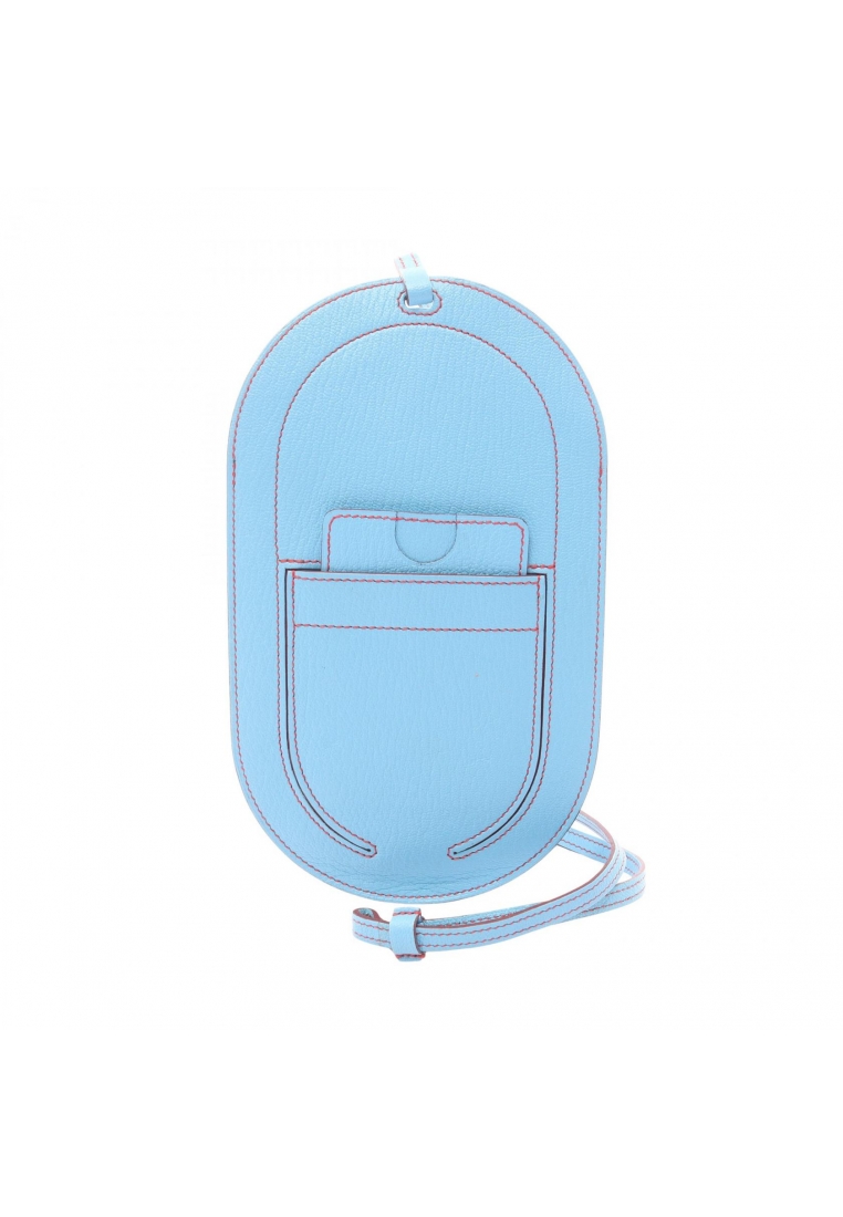 Hermès Pre-Loved Hermès In the Loop to Go GM Celeste smartphone case Chevre Light blue C engraved