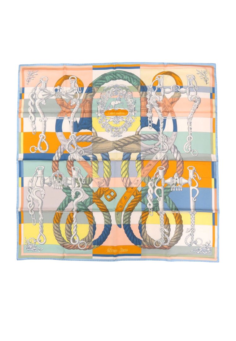 Hermès Pre-Loved Hermès Della Cavalleria Double Face Silk Scarf 90