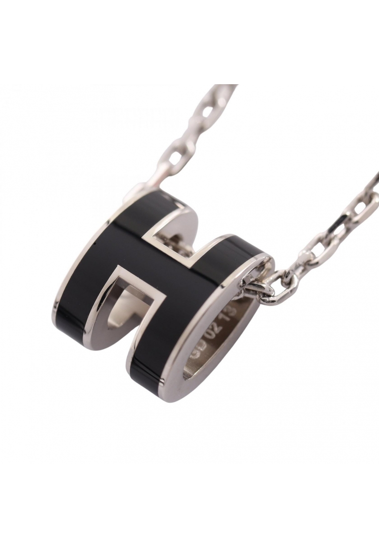 Hermès Pre-Loved Hermès MINI POP H Mini Pop H necklace black Silver