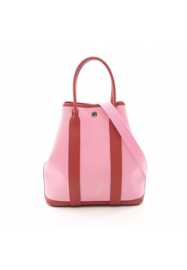 Hermès Pre-Loved Hermès Garden File PM pink Rouge Duchess 2WAY Handbag tote bag Toile Officier count
