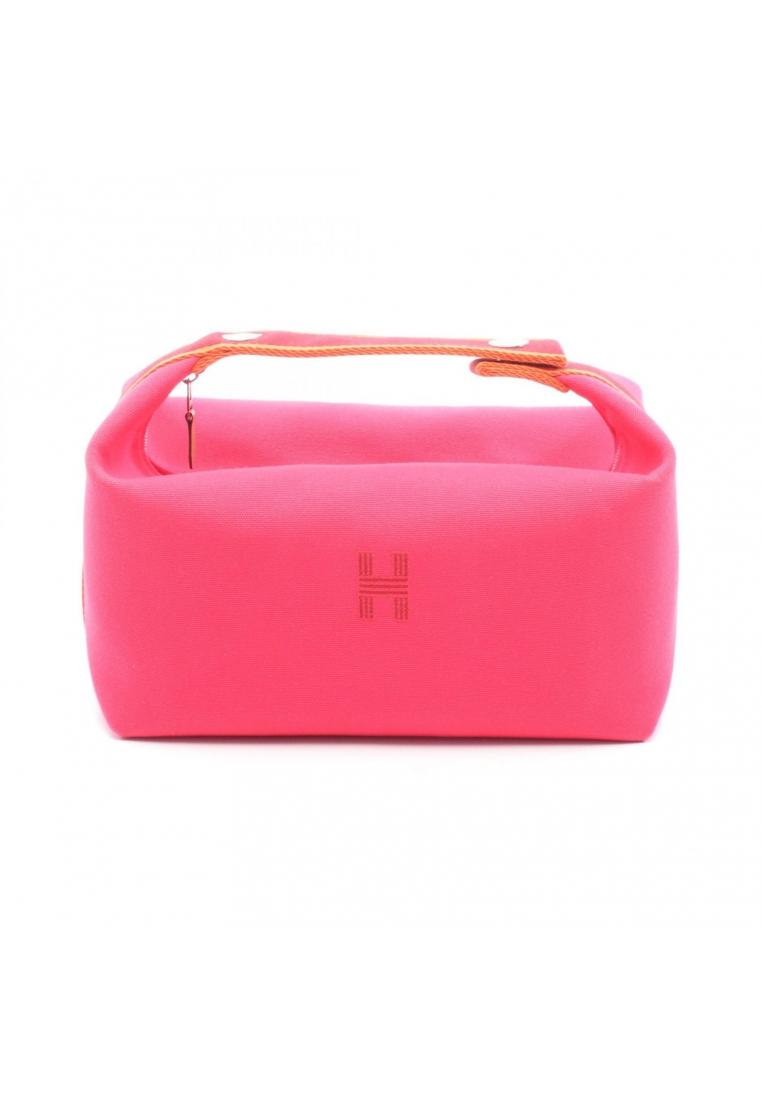 Hermès Pre-Loved Hermès Bride a Brac GM hibiscus Handbag canvas pink orange Bordeaux silver hardware