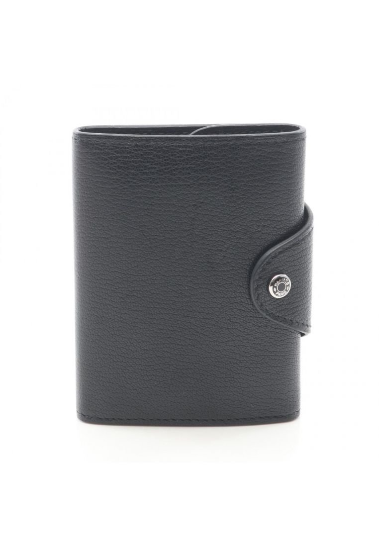 Hermès Pre-Loved Hermès The Iliad compact trifold wallet Chevre black silver hardware B stamp