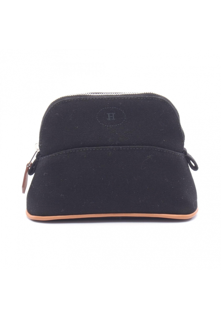 Hermès Pre-Loved Hermès bolide pouch 15 mini mini Pouch canvas leather black silver hardware