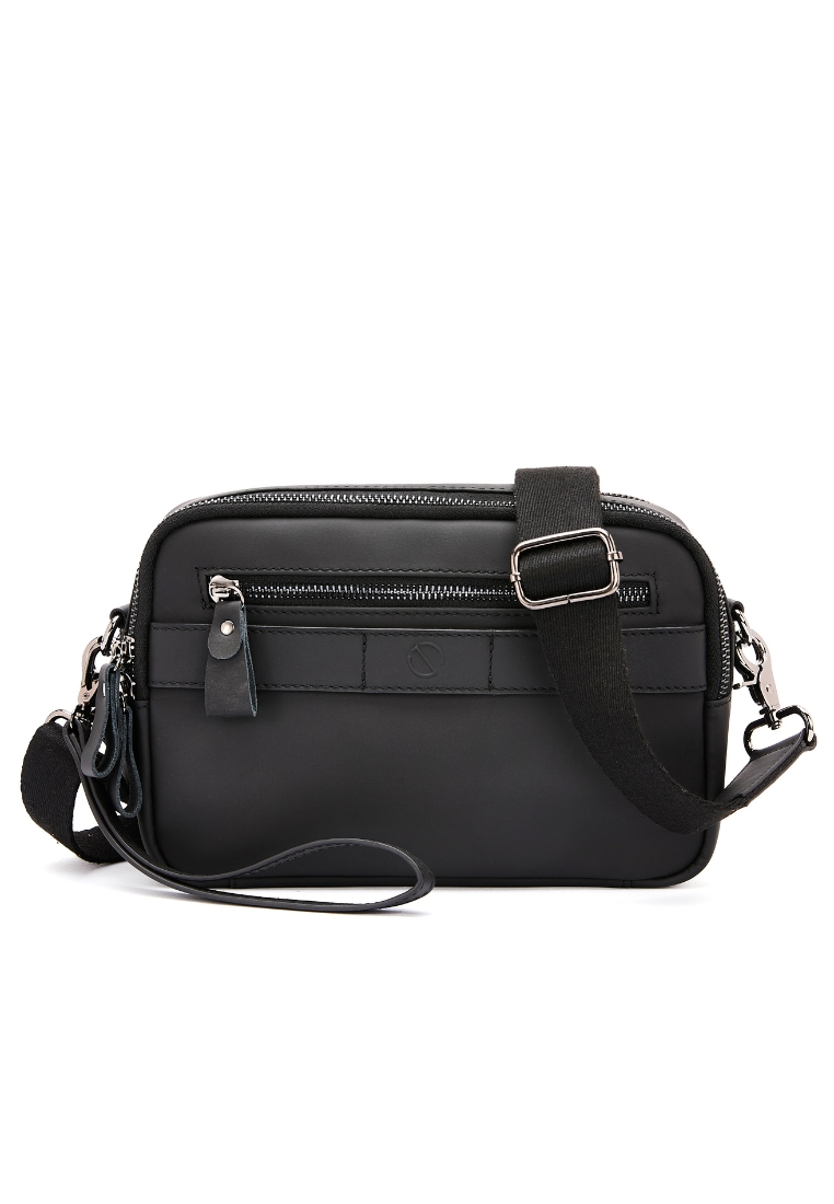 Jack Studio Men's Cow Leather Dual Compartment Sling Crossbody Clutch Bag BAI 50519