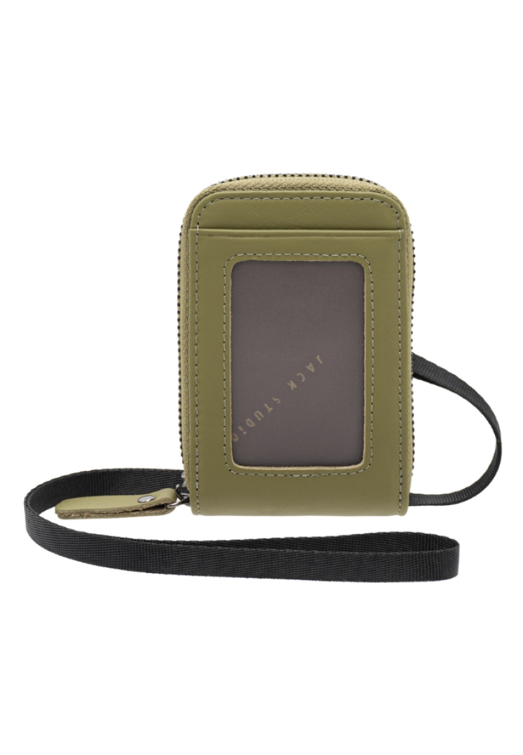 Jack Studio Leather Lanyard ID Zipper Card Holder Pouch JWB 30854