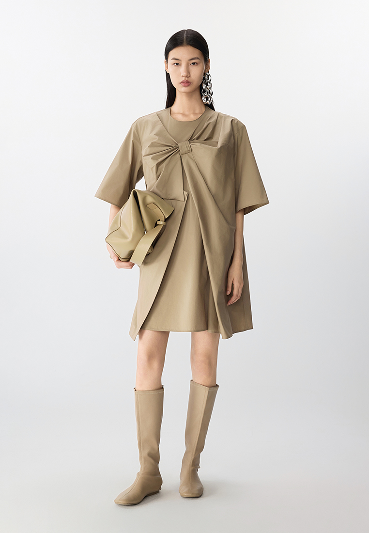 Jnby Cotton three-dimensional graphic A-Line short-sleeved dress