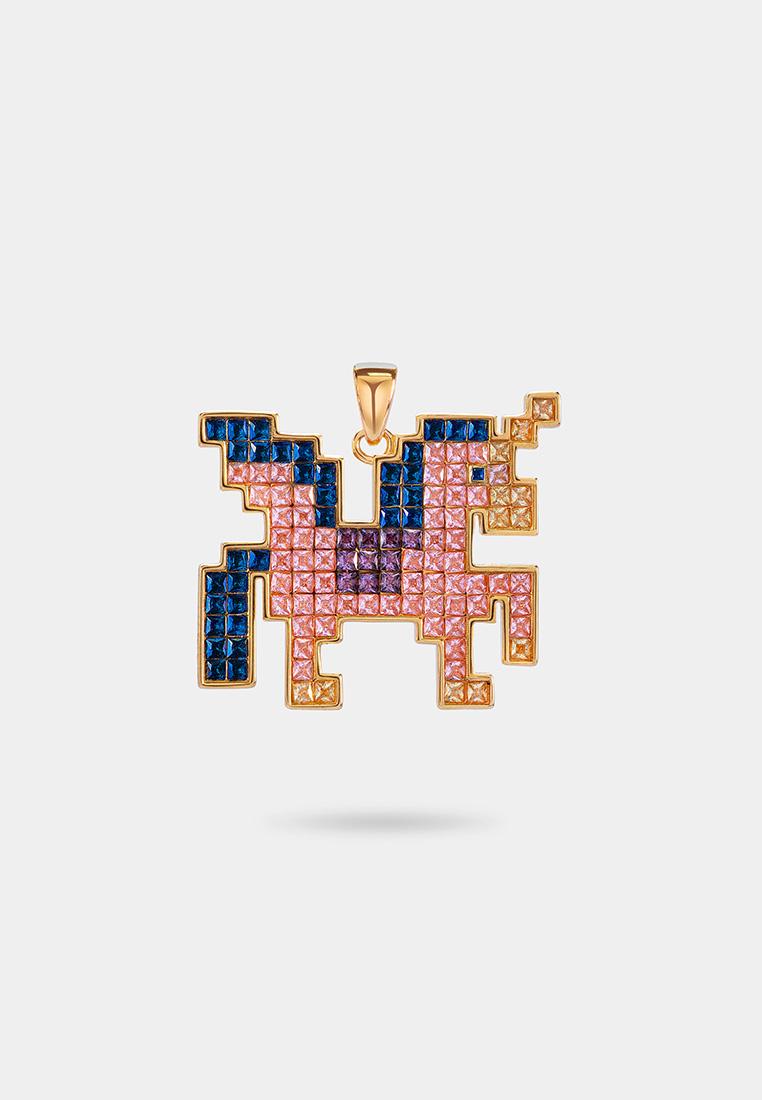 Kaimirra Pixel Pink Unicorn Pendant 011