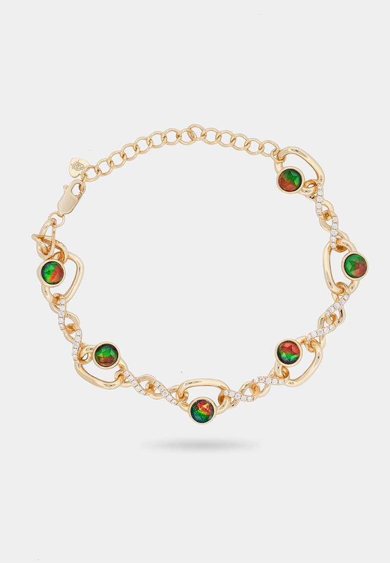 Kaimirra Everglow Double Helix Ammolite Bracelet