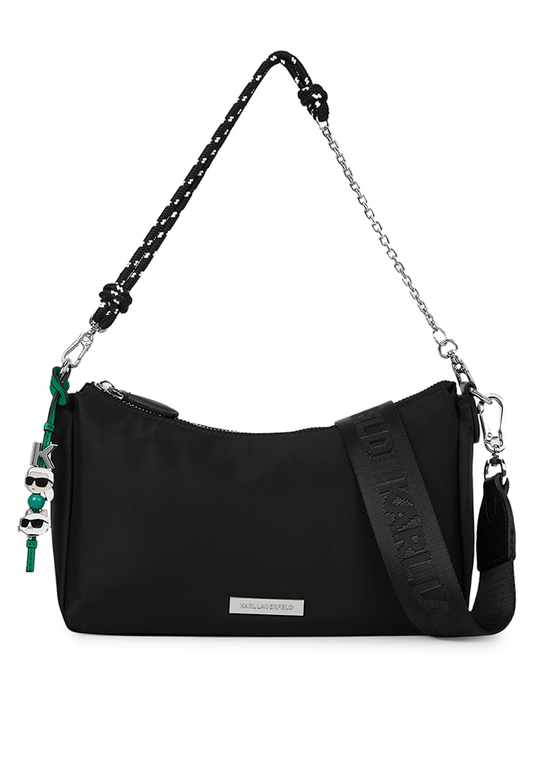 KARL LAGERFELD Ikon Nylon Zip Shoulder Bag