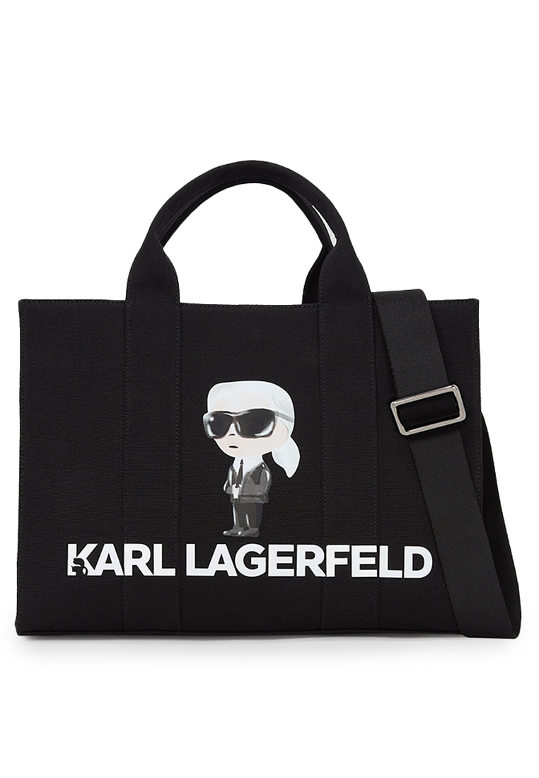 KARL LAGERFELD Ikon Karl Aquarelle Canvas Tote Bag