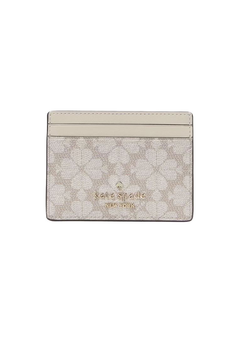 Kate Spade KATE SPADE Signature Spade Flower Small Slim Card Holder Dark Beige Multi KI371