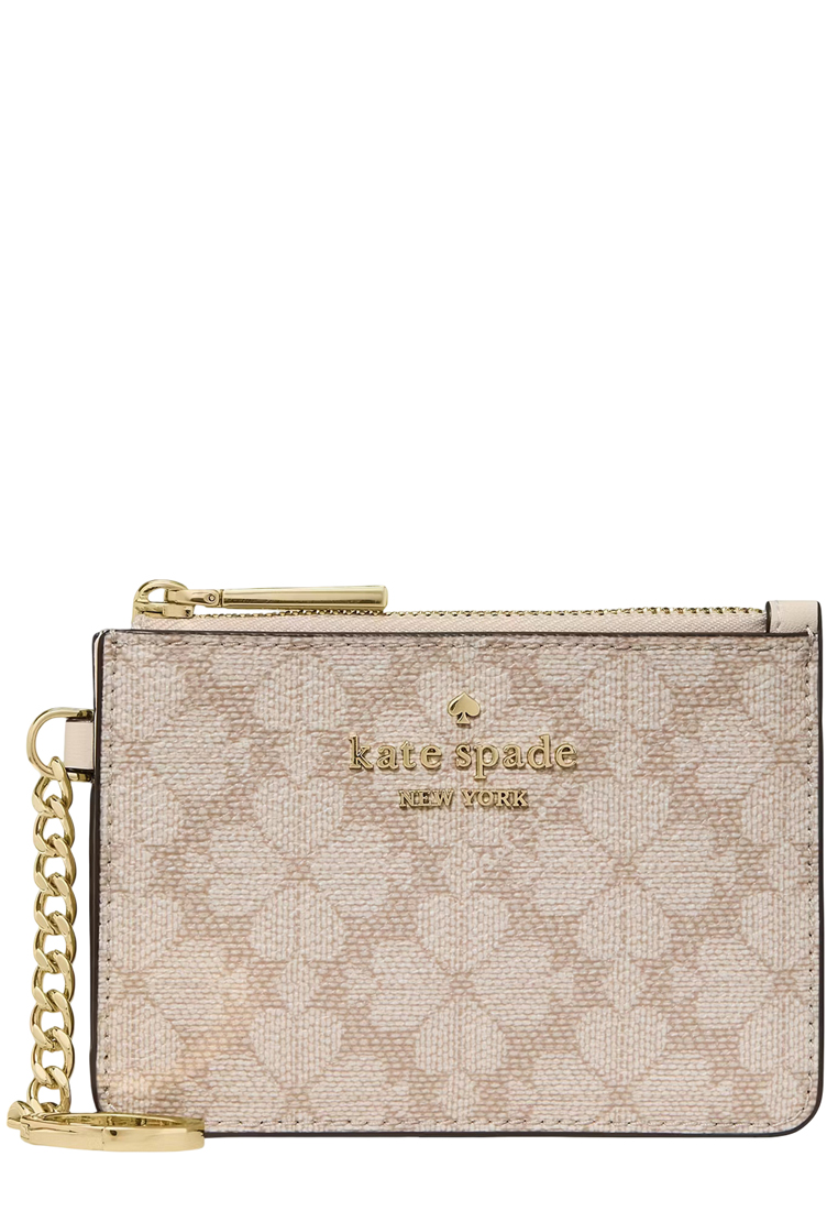 Kate Spade Spade Flower Key Ring Card Holder - Dark Beige Moon Dust KN773