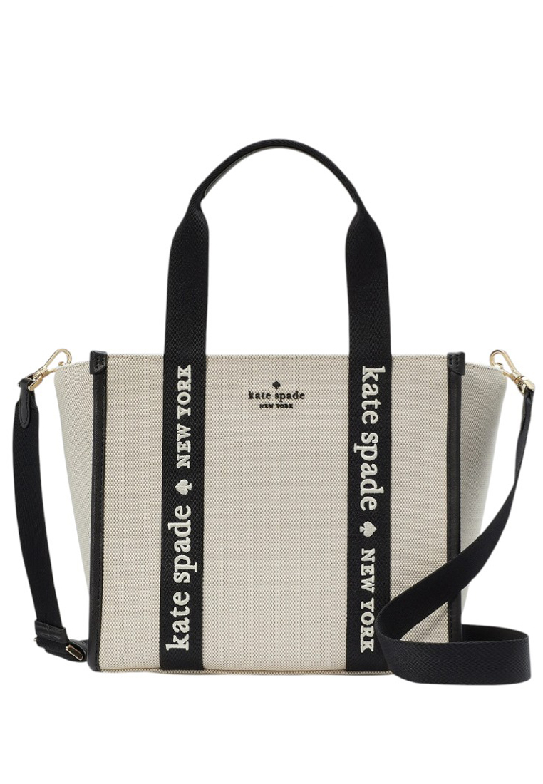 Kate Spade Kip Canvas Small Tote Bag - Natural/Black