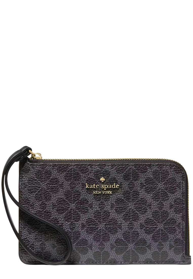 Kate Spade Lucy Spade Flower Small Card Holder Wristlet - Black KM460