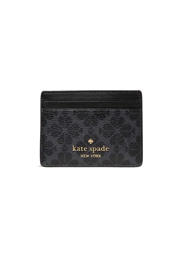 Kate Spade Signature Spade Flower Small Slim Card Holder Black KI371