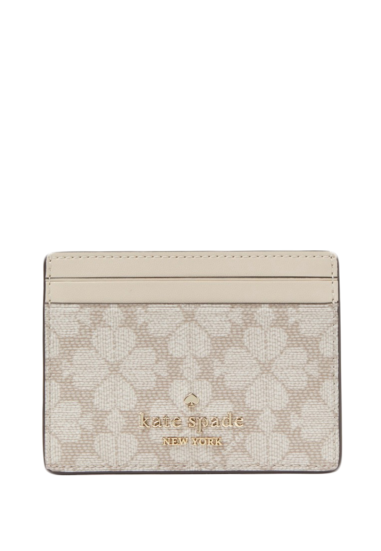 Kate Spade Signature Spade Flower Small Slim Card Holder - Dark Beige