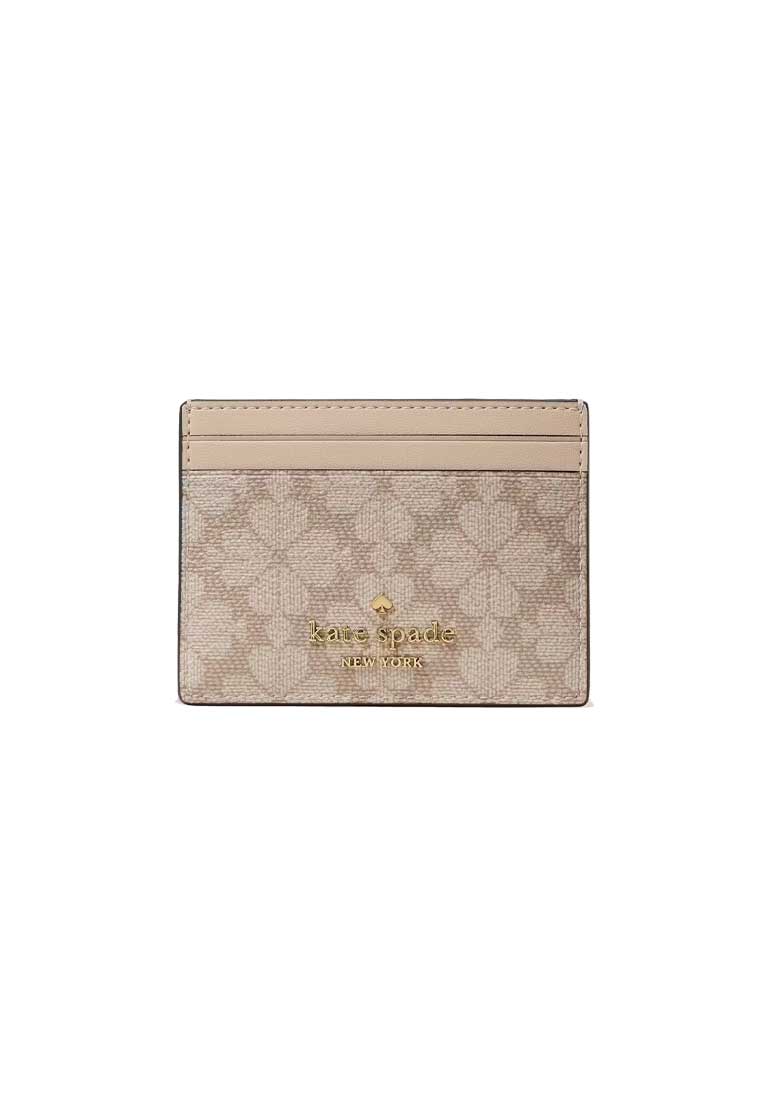 Kate Spade Spade Flower Small Slim Card Holder Dark Beige KN761