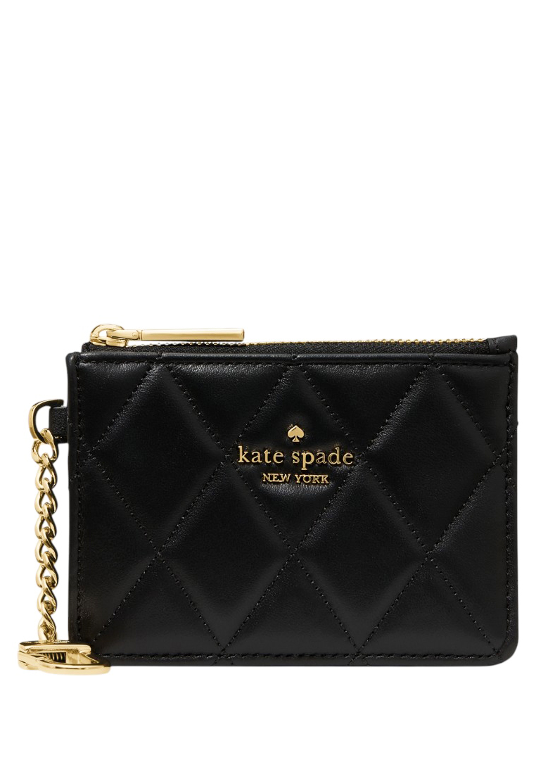 Kate Spade Quilted Key Ring Card Holder - Black
