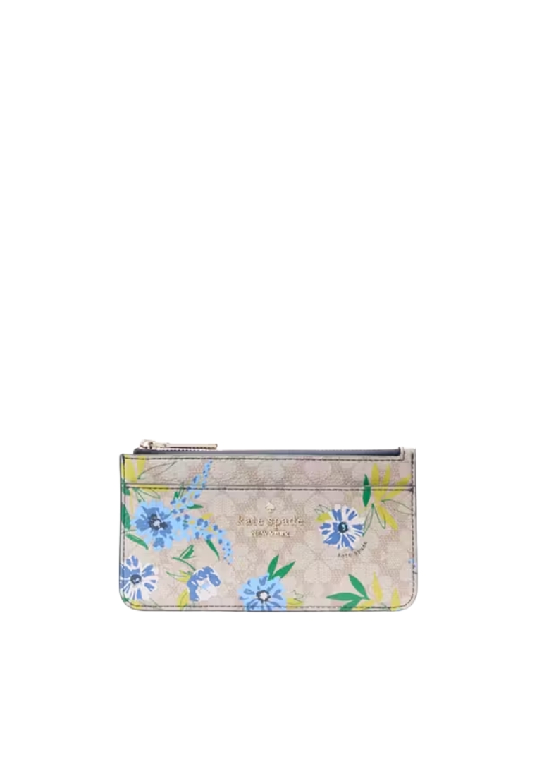 Kate Spade Kate Spade Spade Flower Floral Large Slim Card Holder In Blazer Blue KK913