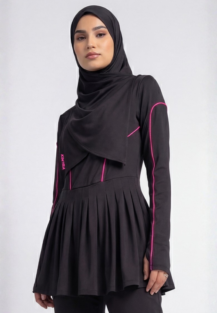 KIMYRA Kimyra Kimpleated - BlackPink - Jersey Muslimah Swimming Hiking Cycling Outdoor Modest Active