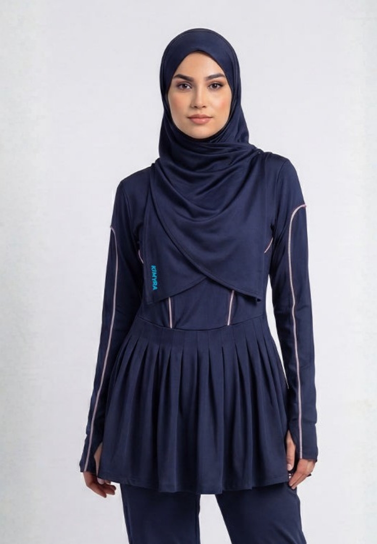 KIMYRA Kimyra Kimpleated -Navy- Jersey Muslimah Swimming Hiking Cycling Outdoor Modest Activewear