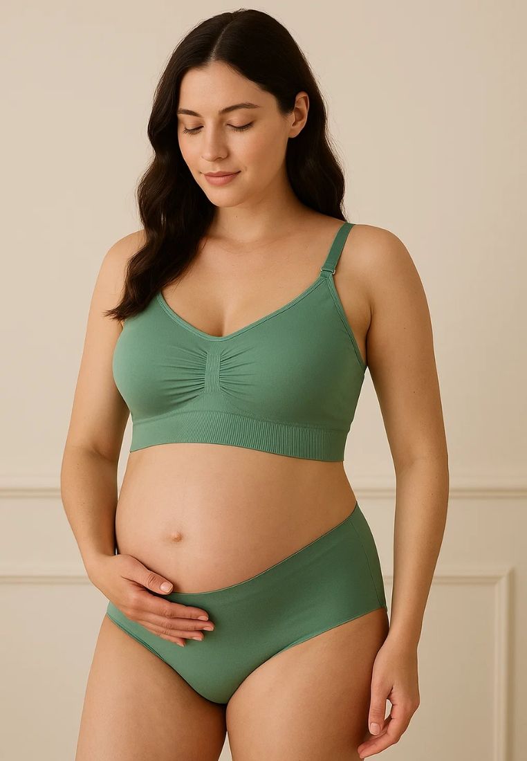Kiss & Tell Grace Nursing Push Up Bra in Green Maternity Bra