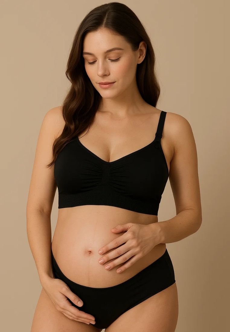 Kiss & Tell Grace Nursing Push Up Bra in Black Maternity Bra
