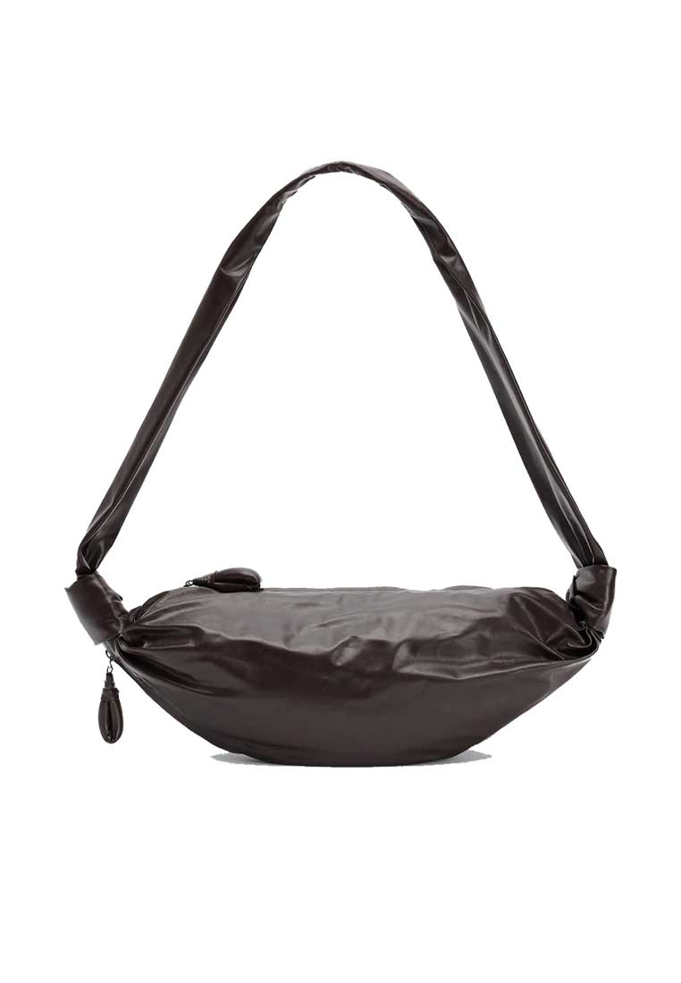 Lemaire Small Soft Croissant Bag Paper Leather Dark Chocolate BG0092LL0028