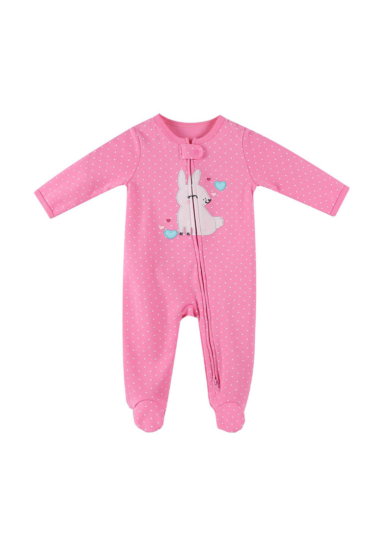 Little Kooma Baby Embroidered Bunny Two Way Zip Sleepsuit All In One Jumpsuit