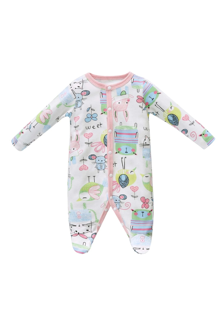 Little Kooma Baby Cotton Sleepsuit Mouse Cat Bunny Bird All In One Jumpsuit Feet Cover