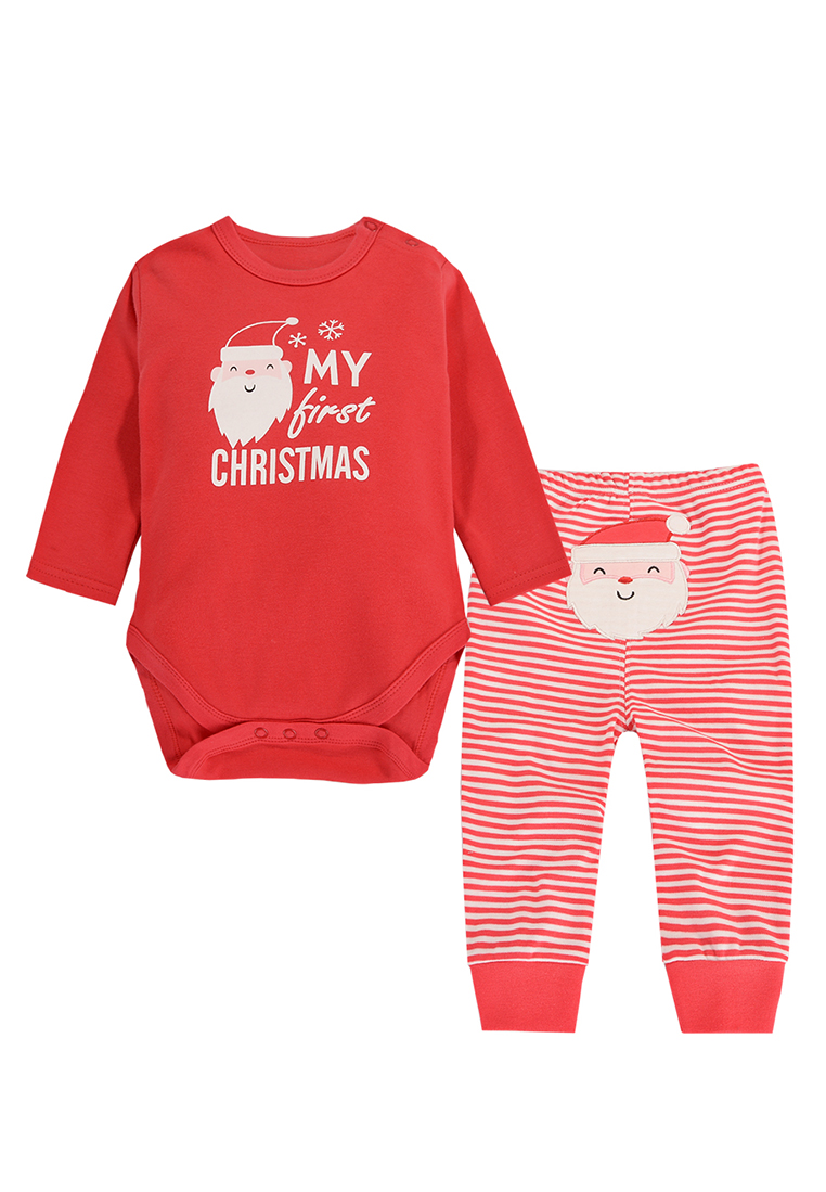 Little Kooma Baby Christmas Outfit My First Christmas Long Sleeve Bodysuit n Pants Two Piece Set