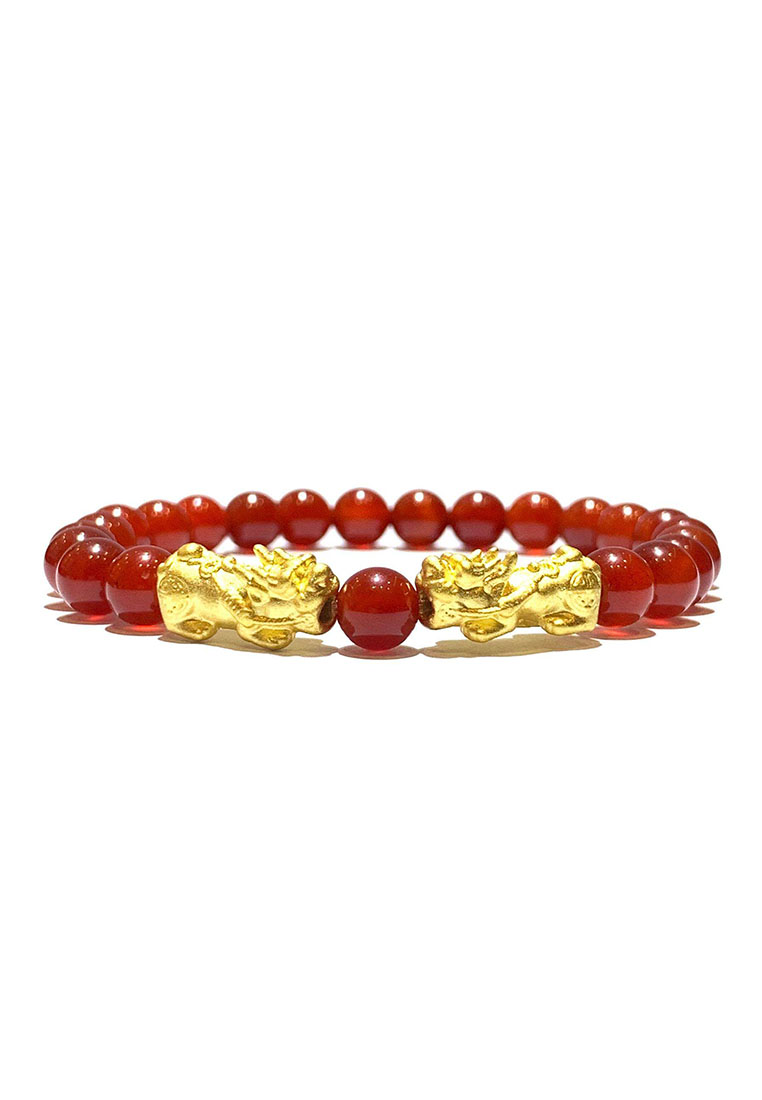 LITZ LITZ 999 (24K) Gold PiXiu Bracelet 双貔貅手链 EPC0639D-050-R (1.00g+/-)