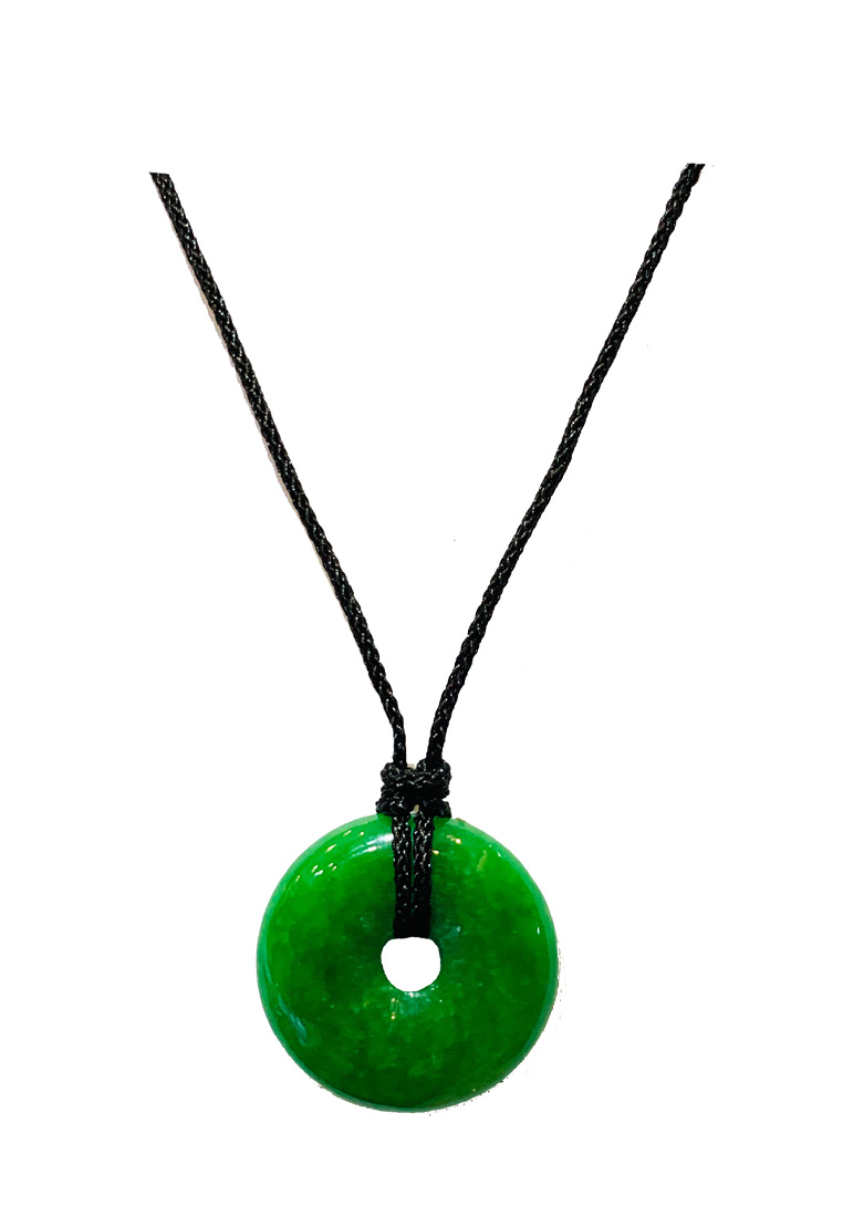 LITZ [SPECIAL ] LITZ Jade with Adjustable Necklace 翡翠平安扣项链 JP004