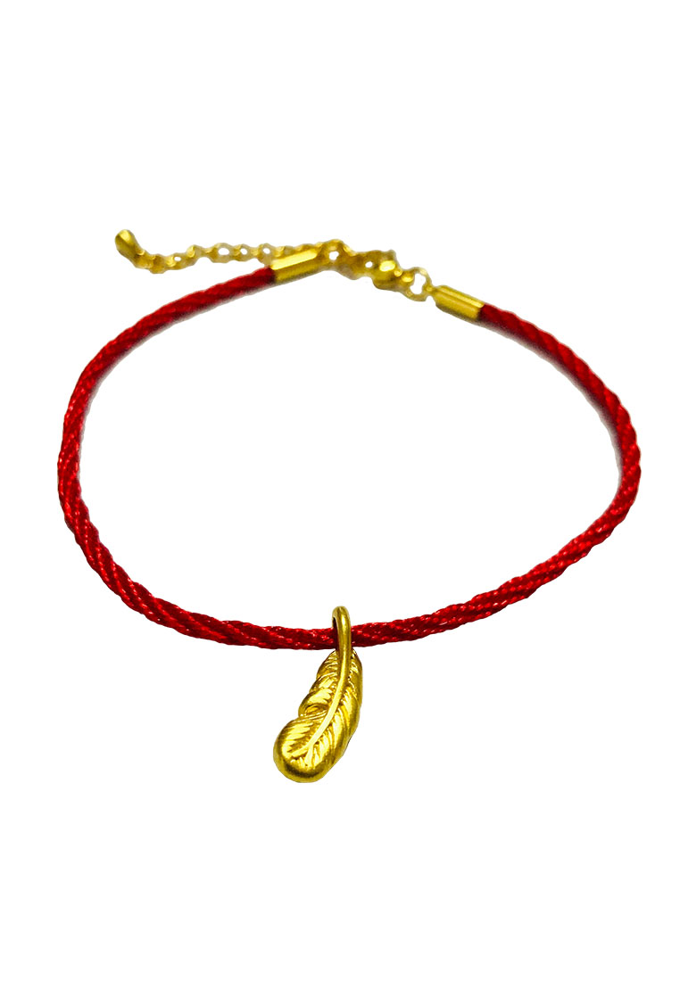 LITZ [SPECIAL] LITZ 999 (24K) Gold Feather With Bracelet  羽毛手链 EP0270-B-R（0.07g+/-）