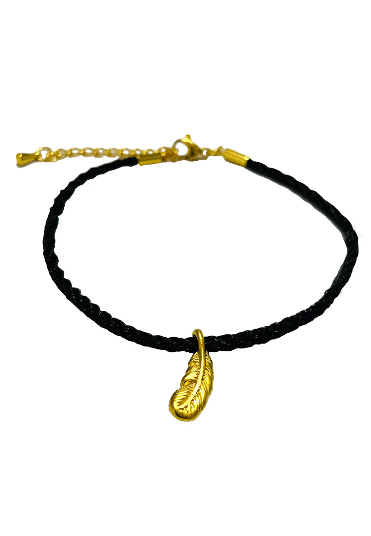LITZ [SPECIAL] LITZ 999 (24K) Gold Feather With Bracelet  羽毛手链 EP0270-B-B（0.07g+/-）