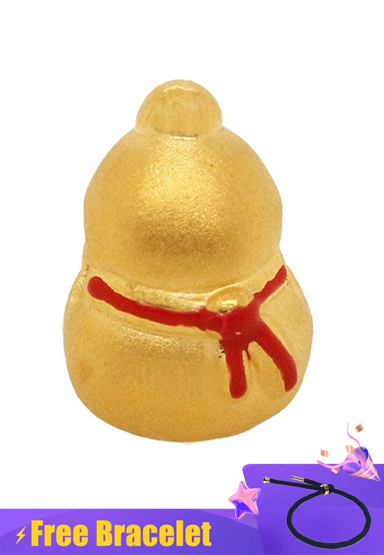 LITZ [Free Bracelet] LITZ 999 (24K) Gold Gourd Charm 葫芦 EPC0490 (0.95g)