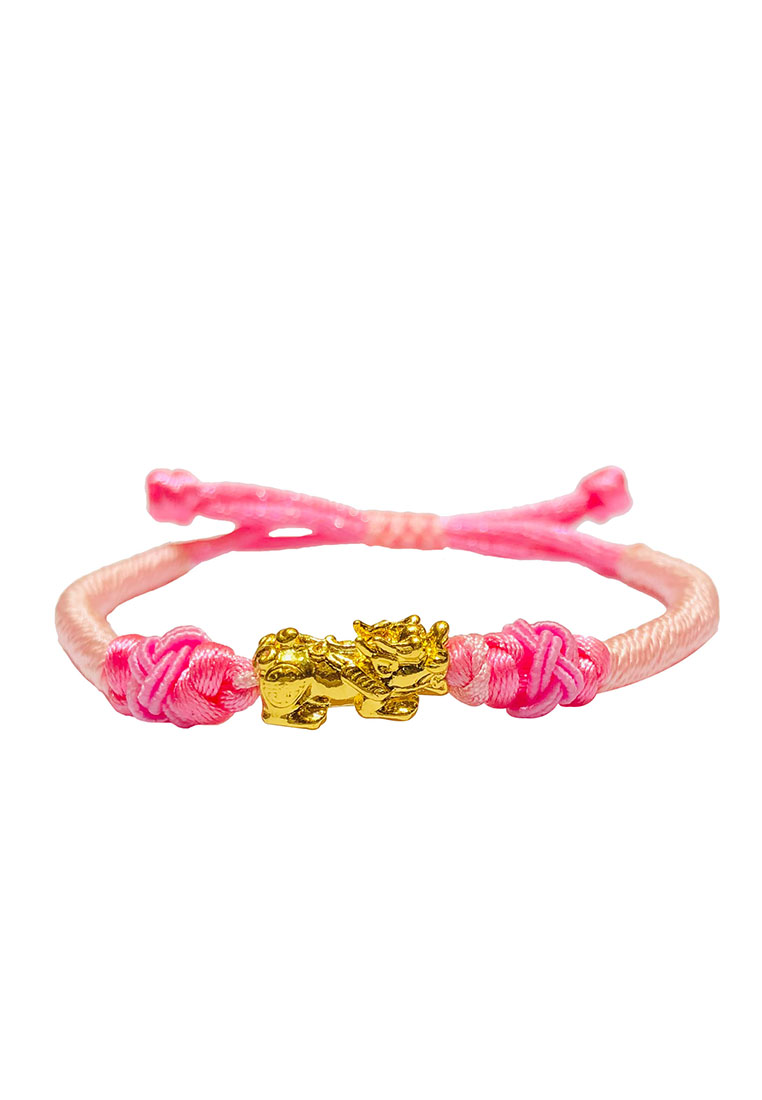 LITZ [SPECIAL] LITZ 999 (24K) Gold PiXiu With Bracelet 粉红貔貅手链 EPC0639-035-B-P (0.29g+/-)