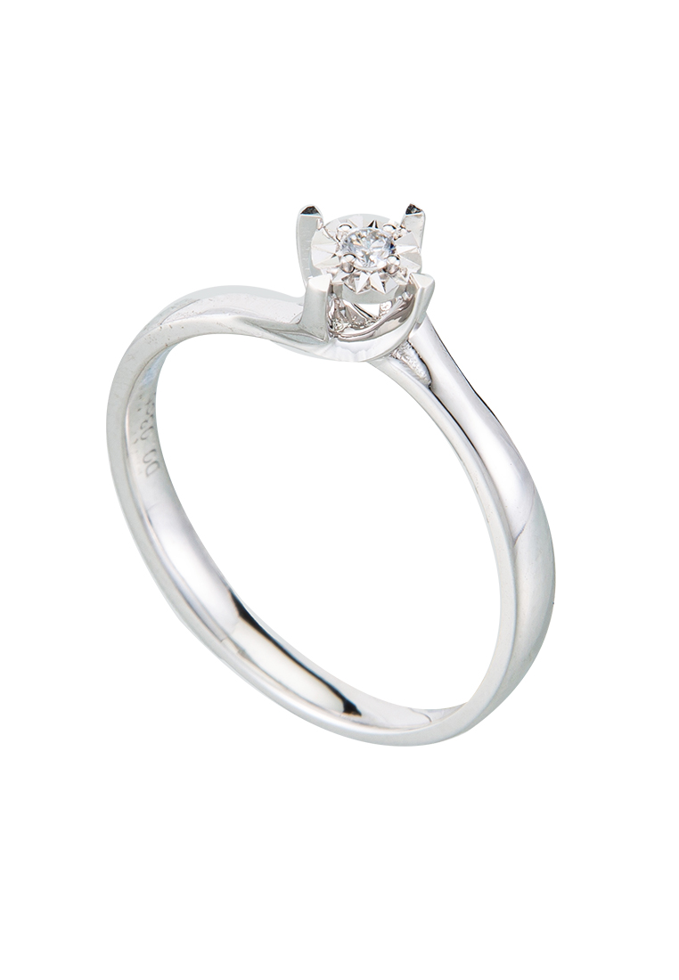 LITZ LITZ 750 (18K) White Gold Diamond Ring 钻石戒指 DR104