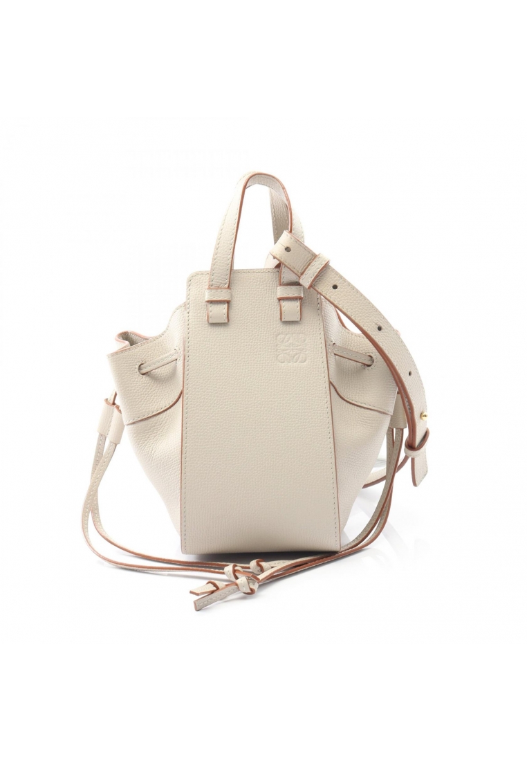LOEWE Pre-Loved LOEWE hammock drawstring bag mini Handbag leather light beige 2WAY