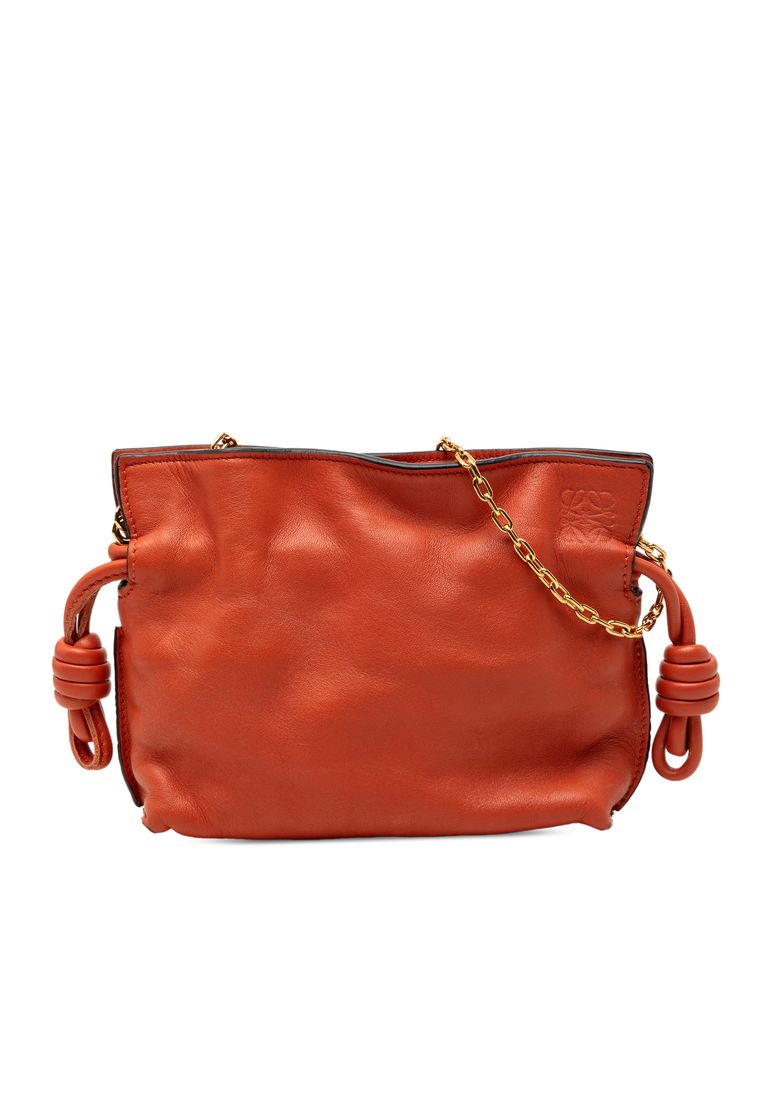 LOEWE Pre-Loved Loewe Nano Leather Flamenco Knot Chain Crossbody