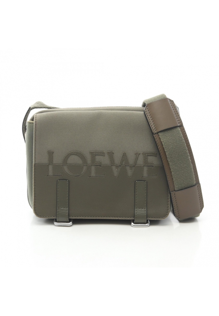 LOEWE Pre-Loved LOEWE MILITARY MESSENGER SIGNAT military Messenger bag XS Shoulder bag canvas leathe