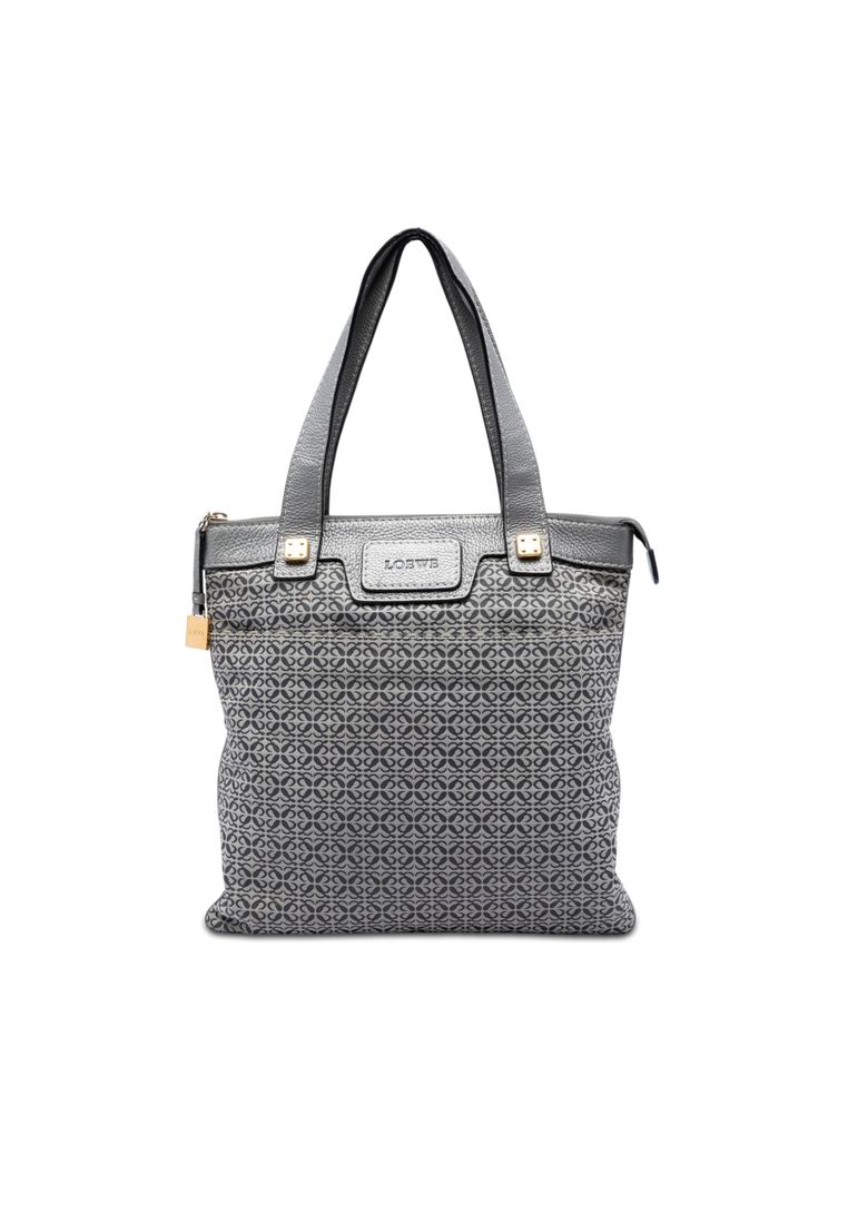 LOEWE Pre-Loved Loewe Anagram Canvas Tote