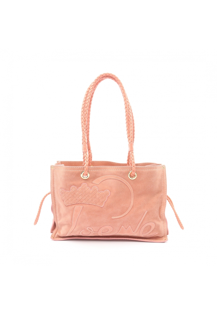 LOEWE Pre-Loved LOEWE shopper tote Shoulder bag tote bag suede leather Coral pink