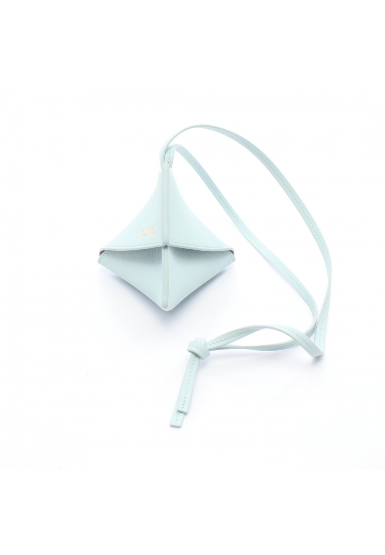 LOEWE Pre-Loved LOEWE puzzle fold charm bag charm leather Light blue